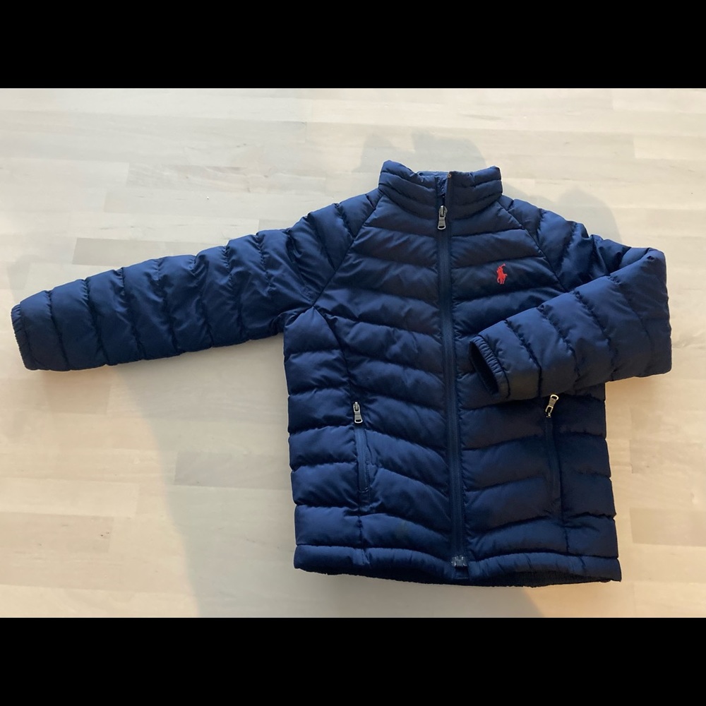 Polo by Ralph Lauren Navy Puffer Jacket with Red Logo
